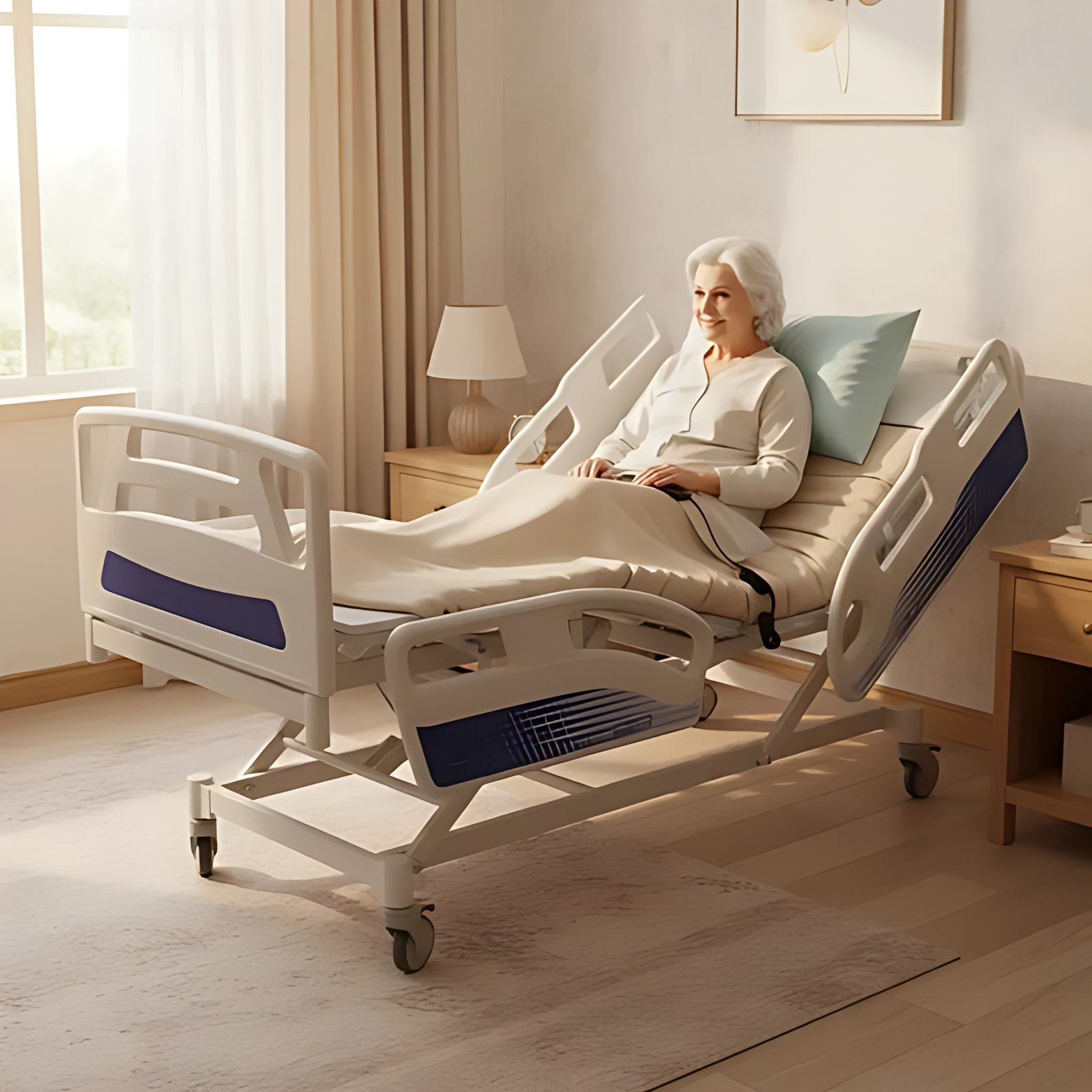 Cama elétrica de 9 posições com colchão incluso para cuidar em casa
