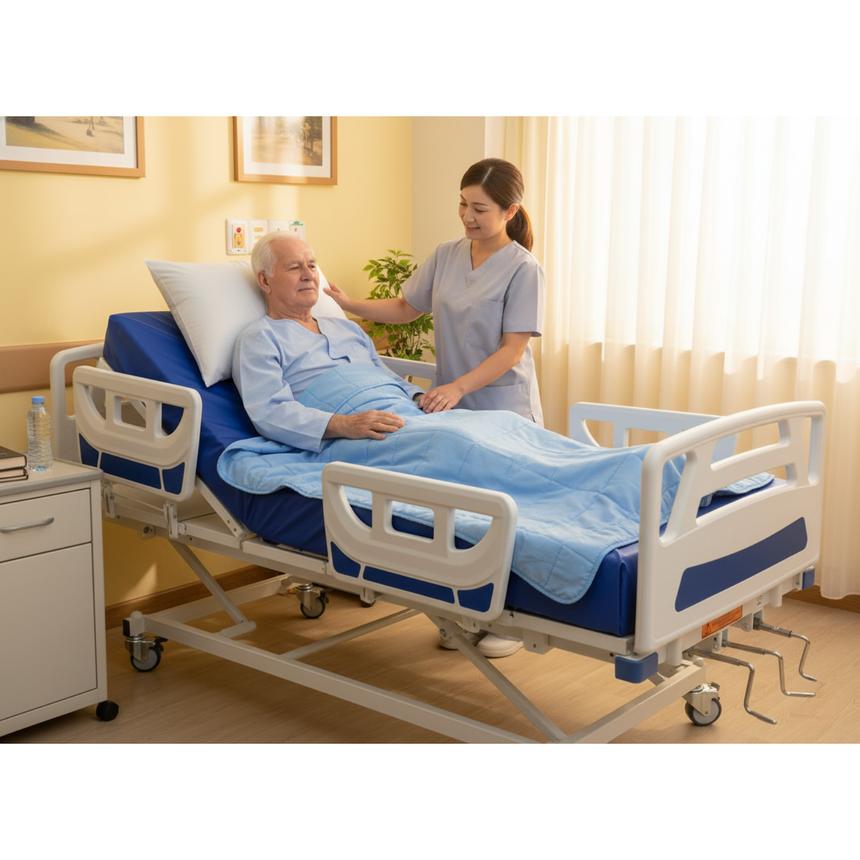 Cama hospitalar manual com 7 posições para cuidar de quem você ama em casa
